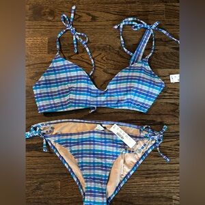 J. Crew Multicolor Plaid Bikini